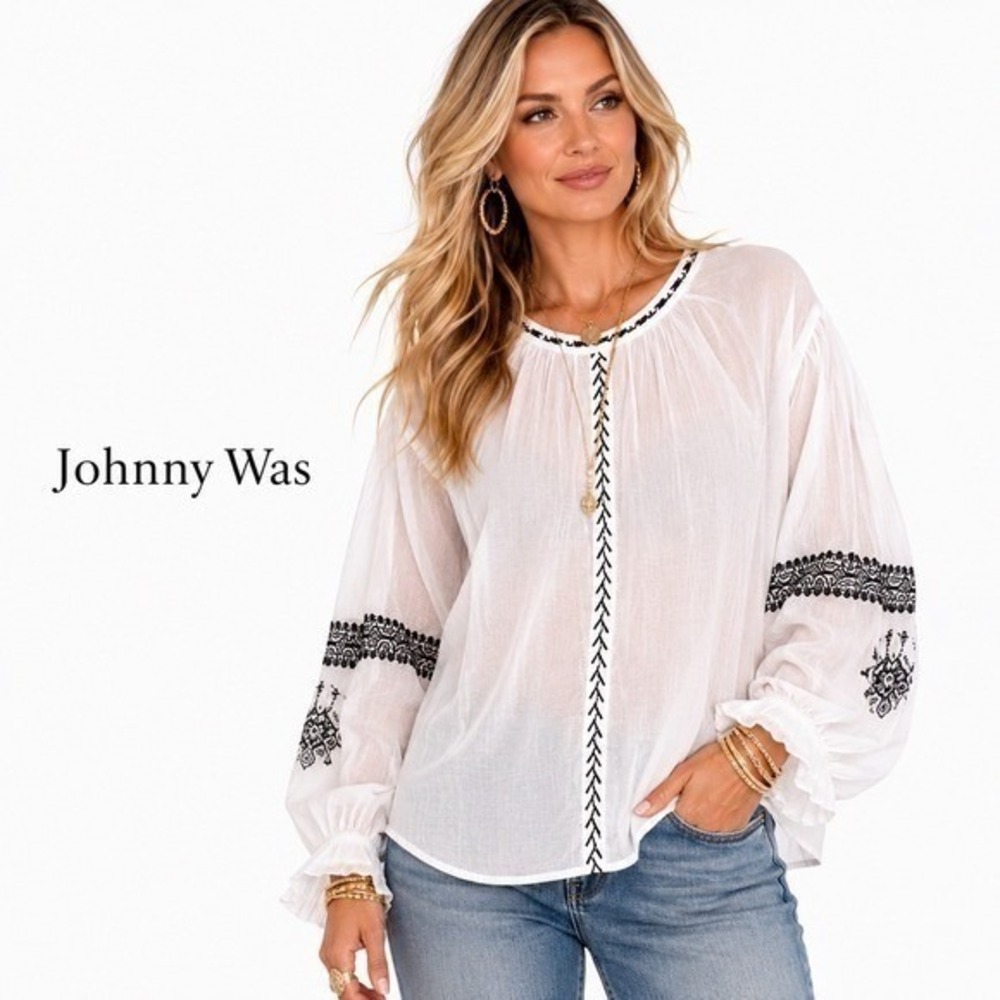 Johnny Was White Kivi Blouse Irenie L18324-6